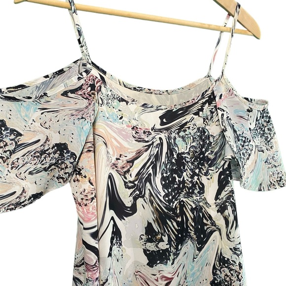 Mary & Mabel Marbled Spaghetti Strap Cold Shoulder Dress Medium - Picture 3 of 4